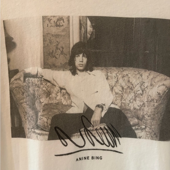 ANINE BING Avi Graphic Tee Mick Jagger.  Women’s size XS. - Picture 3 of 8